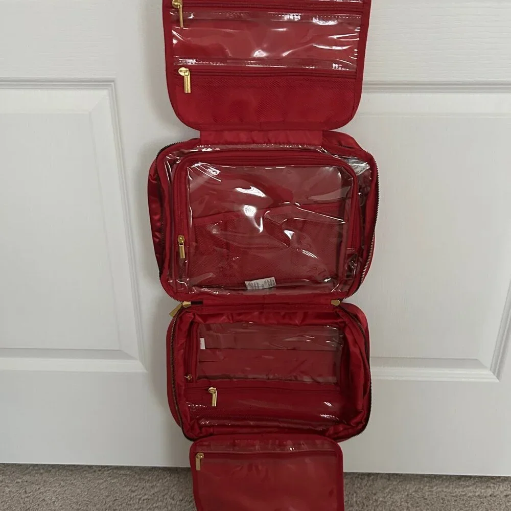 Joy Clean And Chic Expandable Toiletry Case Lipstick Red NWT